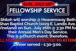 FELLOWSHIP SERVICE (7-26)
